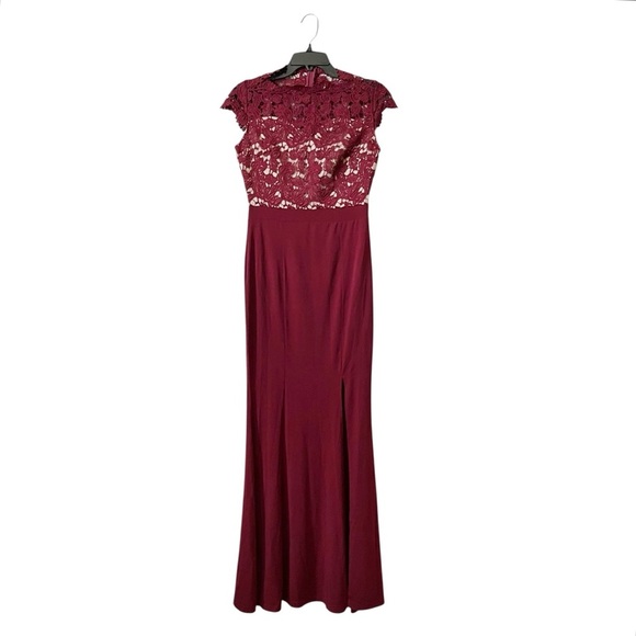 Rephyllis Bridesmaid/Prom Long Dress Women's Size S Wine Formal Lace Layered NWT - Picture 1 of 6